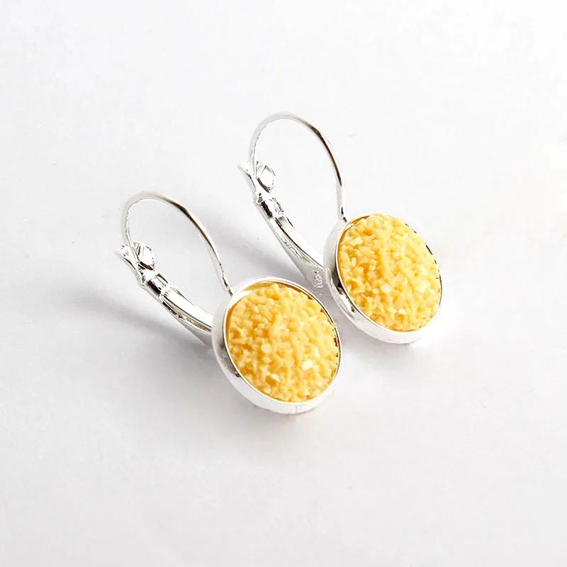 Simplee Koreanische Mode Ohrringe mit rundem Stein für Damen Kupferfarbe Hängeohrring 2023 Trend Zirkon K-Pop Accessoires