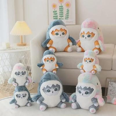 Adorable Shark-to-Cat Cartoon Plush Doll Sofa Pillow and Decorative Ornament