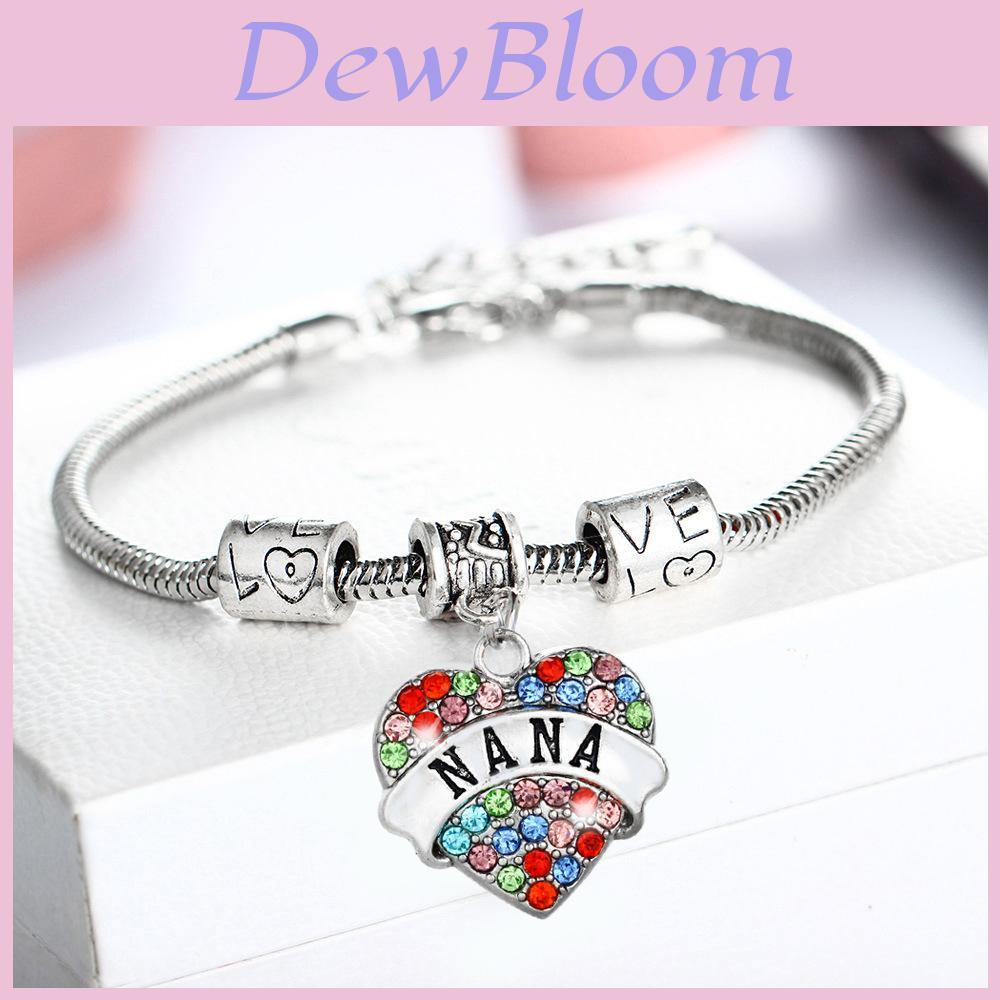 Exquisites Familienmitglieder Eingelegtes Buntes Strass Liebesherz Armband Geschenk Für Liebste