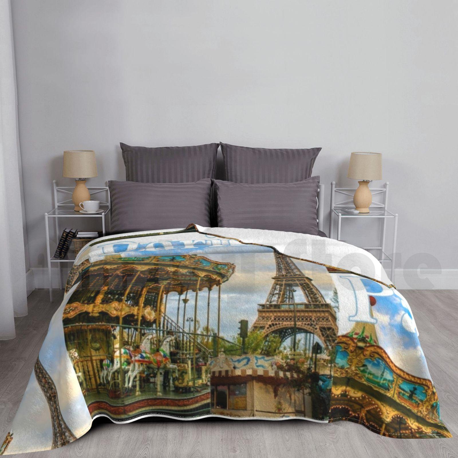 Paris , France-Eiffel Tower Blanket Fashion Custom Eiffel Tower Paris France Paris Travel Paris Store Size: 75*100cm, Weight: 230 GSM