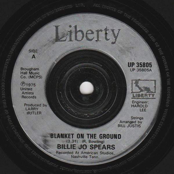 

7inch Record BILLIE JO SPEARS Blanket On The Ground UP35805 Liberty UK CountryFolk Used