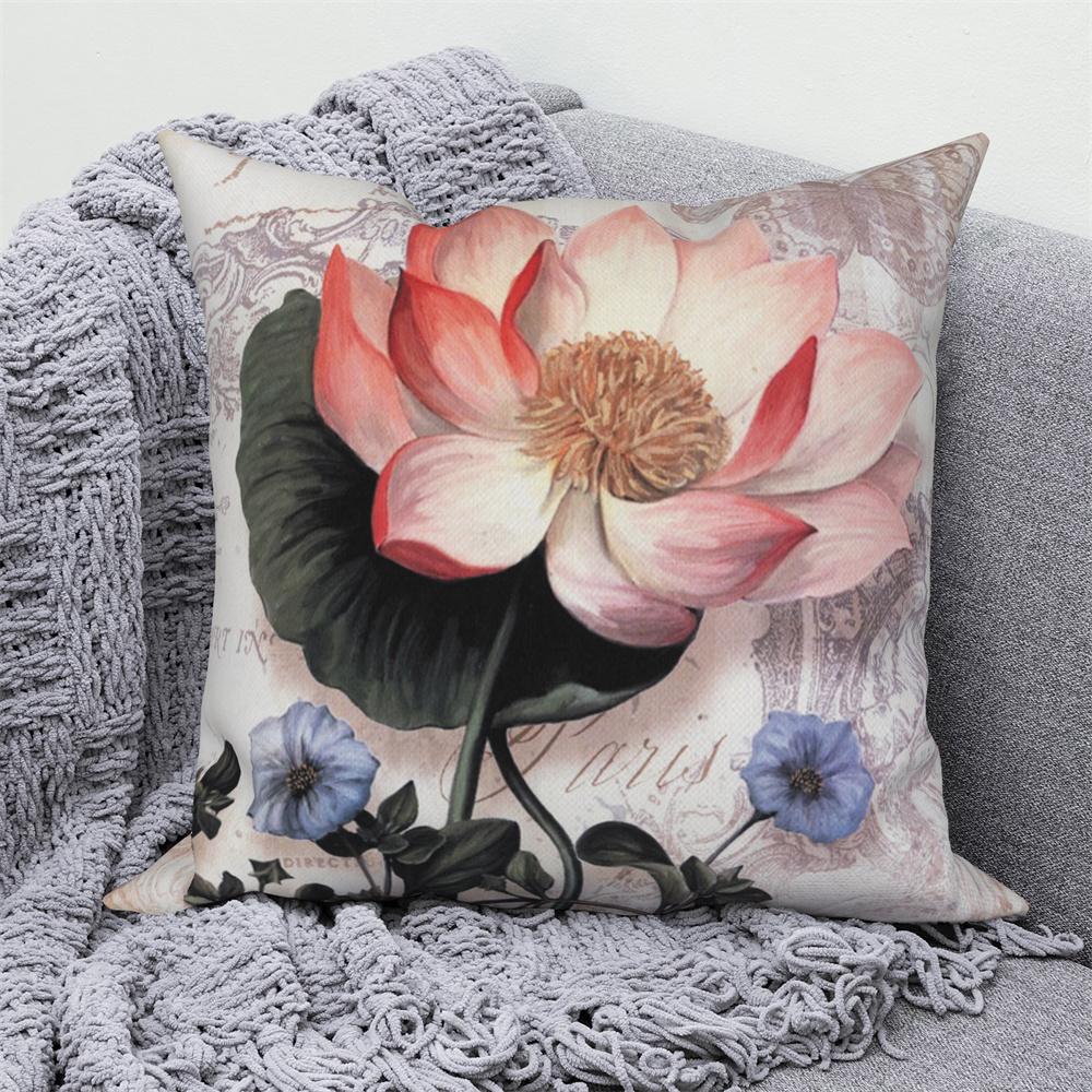 Juste De Coussin Florale D'interconnexion, Décor De Canapé De Maison De Ferme, Jeté De Voiture, Pivoine, Annie, Imprimé