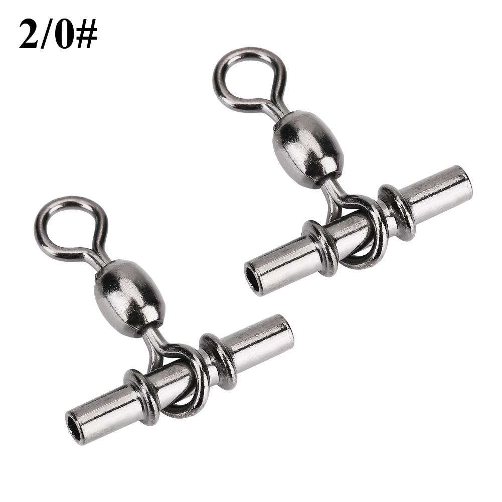 20pcs Set T Shape Line Crane Fishing Swivels Connectors Accessories (2Celsius0# )