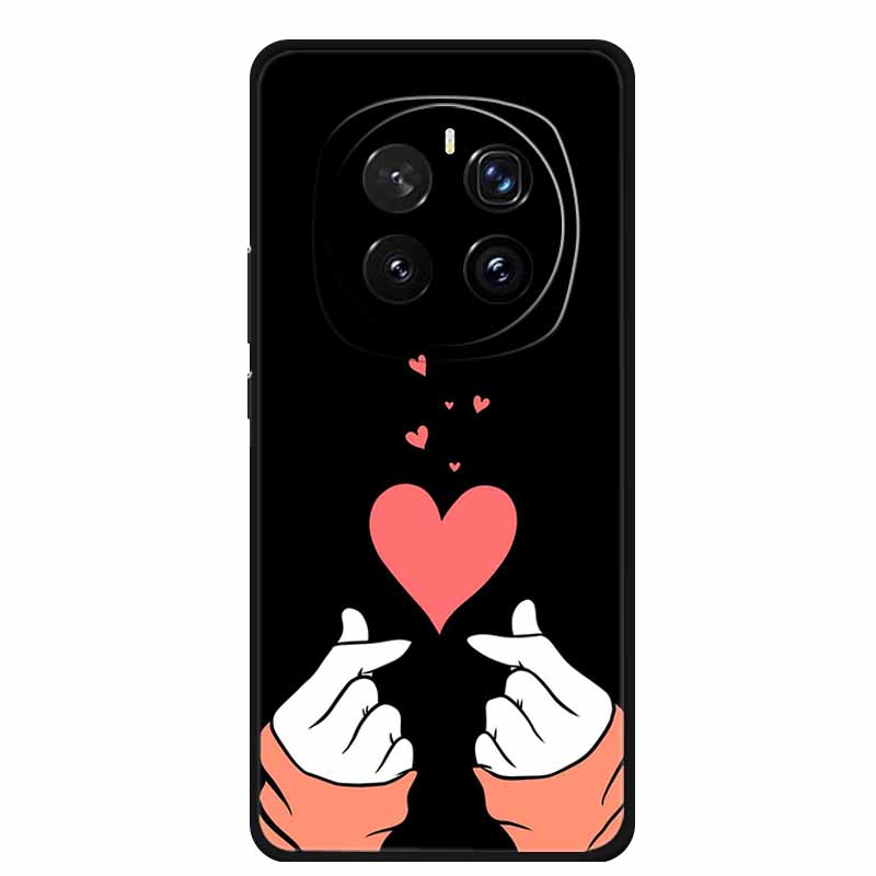 For Honor Magic 7 Case 7Pro Painted Cat Colorful Soft Edge Silicone Black Bumper For Honor Magic7 Pro Back Cover Magic7 5G Para