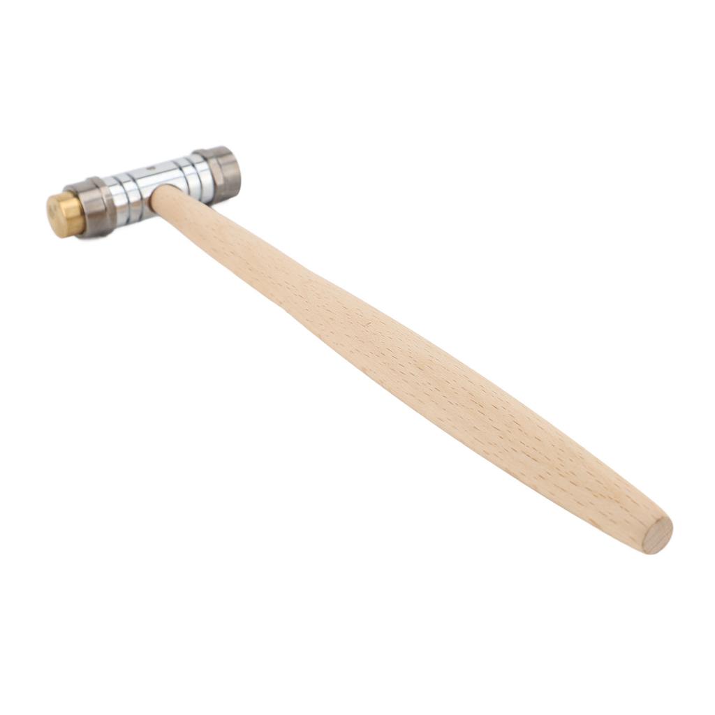 Dual Head Small Hammer Brass and Plastic Mallet Installation Hand Tool with Wooden Handle for Home