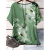 Fashion Women's Crew Neck T-Shirt 3D Color Printing