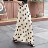 Women's High-Waist Polka Dot Slit Long Skirt
