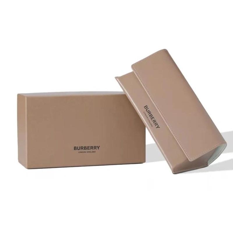 Burberry One-Piece Logo Arm Acetate Frame Irregular Shape Sunglasses Unisex Gray