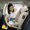 Leon Highback Booster Seat, ISOFIX, i-Size R129, 100-150cm, 3-12 Years, Seatbelt Clip (Beige)