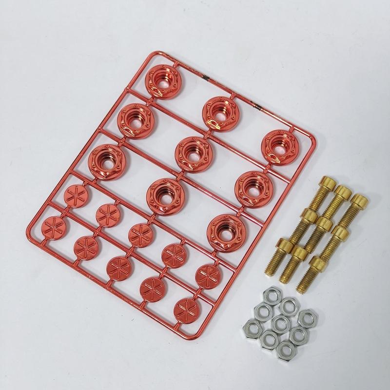 ISGTDRM Motorcycle License Plate Holder Bolt Screw 6MM Red Hexagonal License Plate Fairing Bolt Screw Motor Decoration