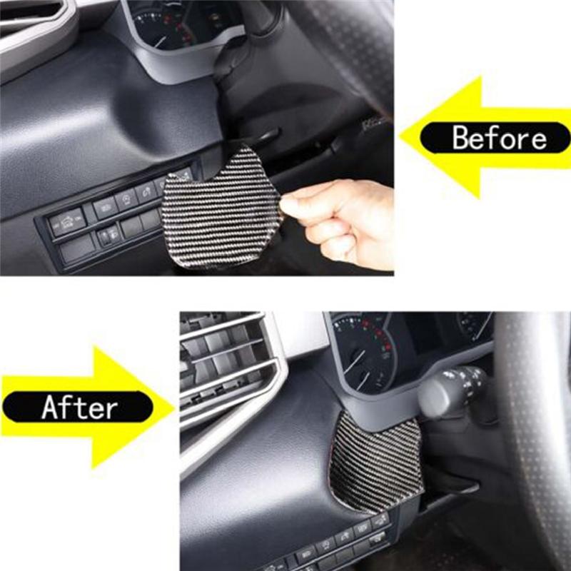For 2026-2026 Toyota One-Key Start Switch Sticker Car Decoration Sticker Real Carbon Fiber Soft