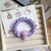 5 Pics Cute Labubu Off-white Intestine Ring Hair Tie - Elastic Fabric Cartoon Style for Kids & Women