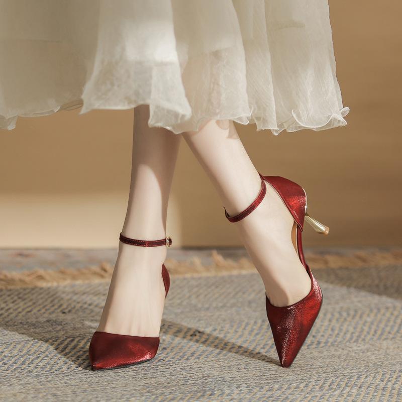 

Туфли на высоком каблуке не утомляют ноги, шелковые пайетки, туфли с цветами, тонкий каблук, женская обувь, универсальные остроносые туфли-лодочки, сандалии, женские летние 40