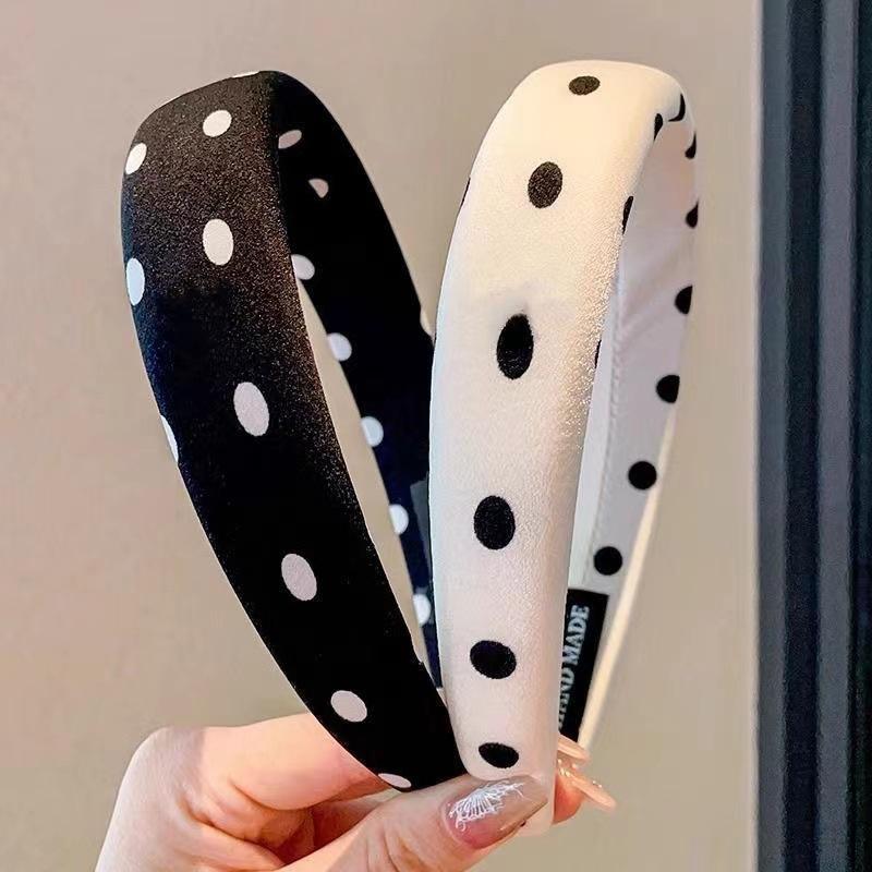 3CM Women's Polk Dots Print Headband Sponge Padding Girls Daily Shopping Press Hair Accessories