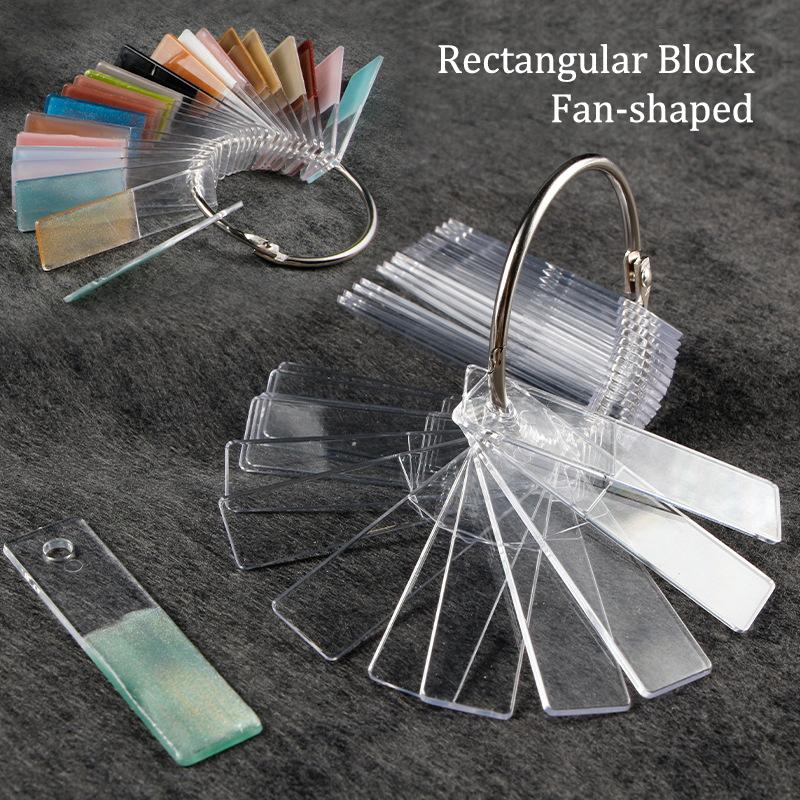 Rectangle Fake Nail Art Display Swatch UV Gel Nail Tips Color Card Nail Plate Template Plate Gel Polish Practice Making Manicure