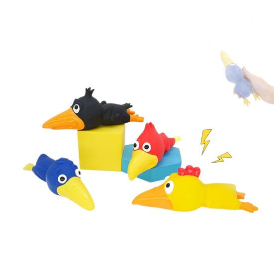 Jouet Chien Poulet à Grande Tête Jouet à Mâcher en Latex pour Mâcheurs Agressifs Siffleur Résistant aux Morsures Amusant Interactif pour Chiens Moyens et Grands