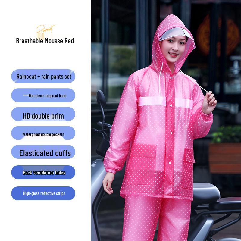 

Женский непромокаемый комплект на все тело с мужским плащом и брюками, утолщенный удлиненный стиль для взрослых Extra Large