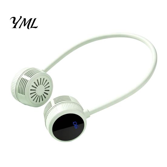 Outdoor Sports Cooling Device Portable Neck Fan, Hands Free Bladeless Fan with 3 Speed, USB Wearable for Travel Rechargeable Quiet Personal