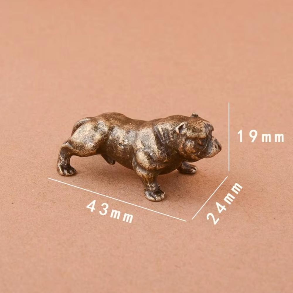 

Antique Bronze French Bulldog Miniature Figurines Vintage Brass Mini Statue Desk Ornaments Home Feng Shui Decor Crafts