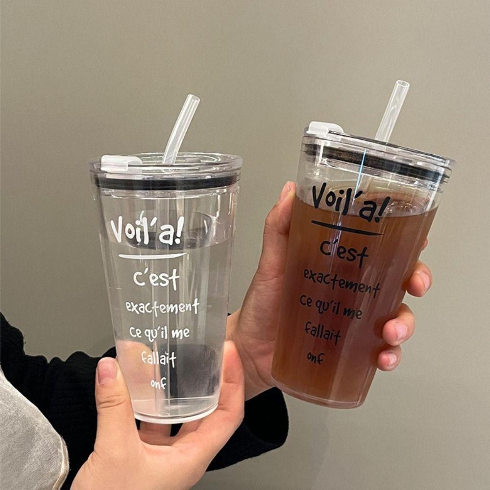 Bowknot Straw Cup Plastic Water Bottle New Coffee Cup