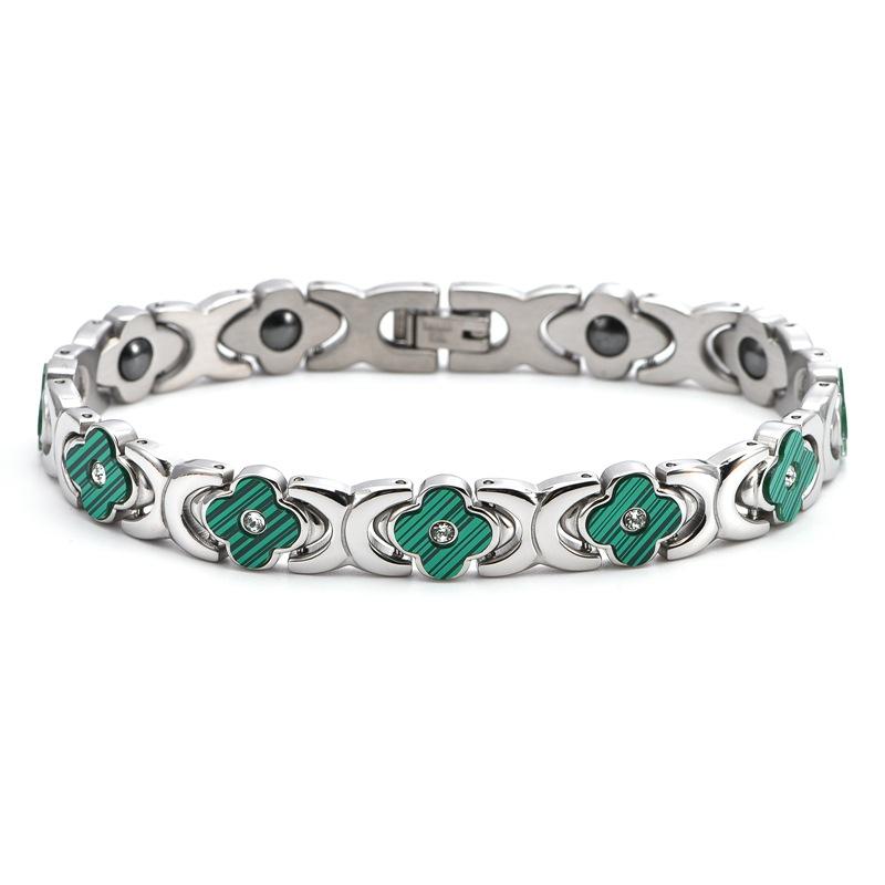 

Мода 2025 Роскошный Браслет с Четырехлистным Клевером, Инкрустированный Ракушкой и Бриллиантами в Один Ряд 21CM