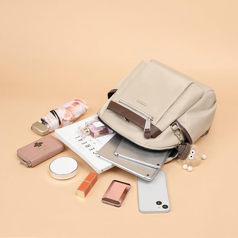Womens Large Capacity Canvas Backpack School College Travel Daily Use Soft Zipper Urban Minimalist Style