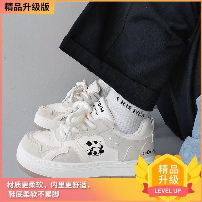 

Нишевые оригинальные черно-белые туфли-панды женские 2025 весна новая женская обувь на платформе, увеличивающая рост, кеды, туфли-хлебцы, белые туфли 40 бежевый