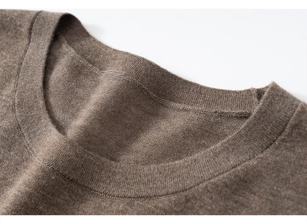 Women's Cashmere Round Neck Pullover Sweater - Autumn/Winter Long Sleeve, Loose Fit Knitwear