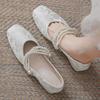 Fashion Low Heel Elegant Ladies Pumps Pearl Square Toe Women's Shoes Vacation on Offer Y2k High Quality Slip Spring Young Popular 39 Non