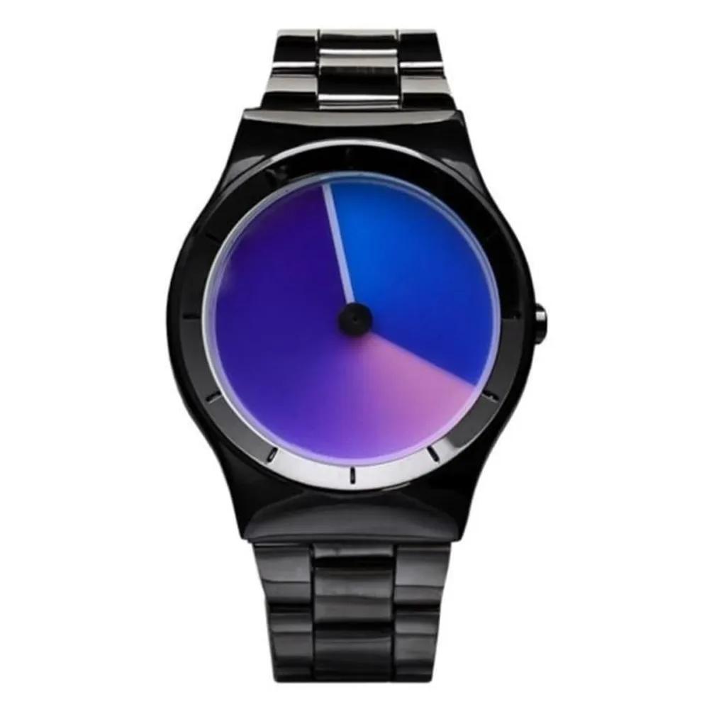 Men s Kitsch Look Purple Black Watercolor Rain Wristwatch A20480_Purple Rain