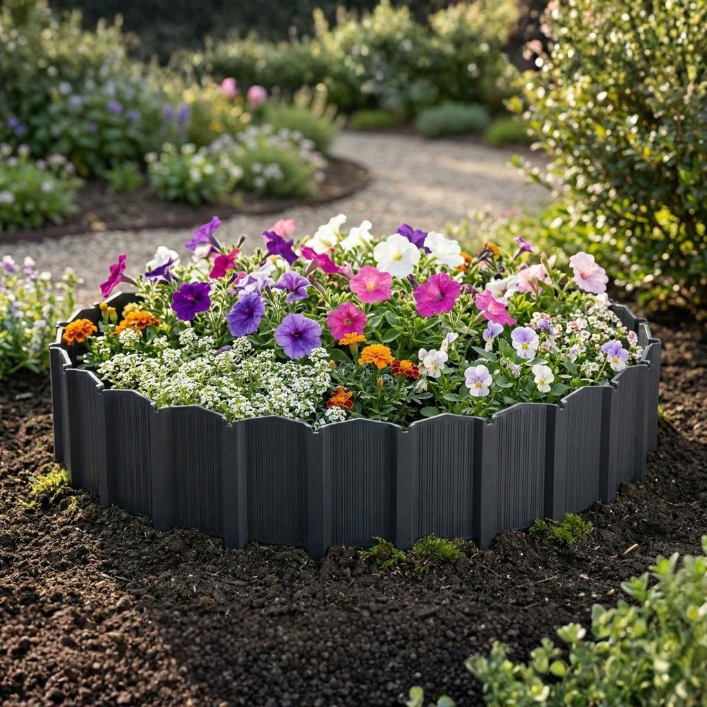 Garden Palisade Garden Linea Anthracite 78.5X0.8Xh10.5 Cm
