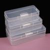 Transparent Flip-Top Storage Box for Stationery, Electronics, and Tools with Hanging Hole