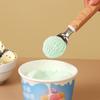 Stainless Steel Spring-loaded Ice Cream Scoop Wood-grain Handle Fruit Scoop  Yogurt