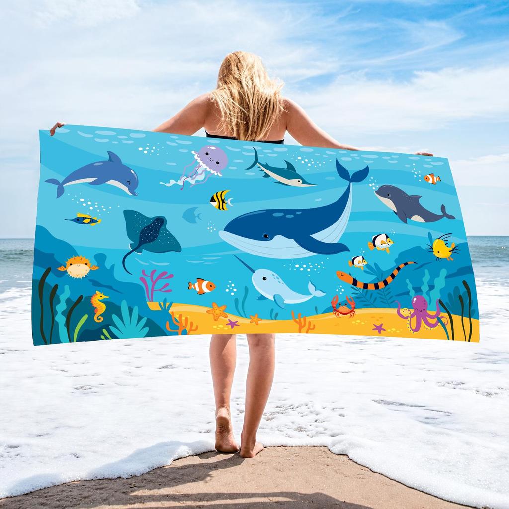 70x140 Microfiber Custom Printed Beach Towel - Absorbent & In Stock