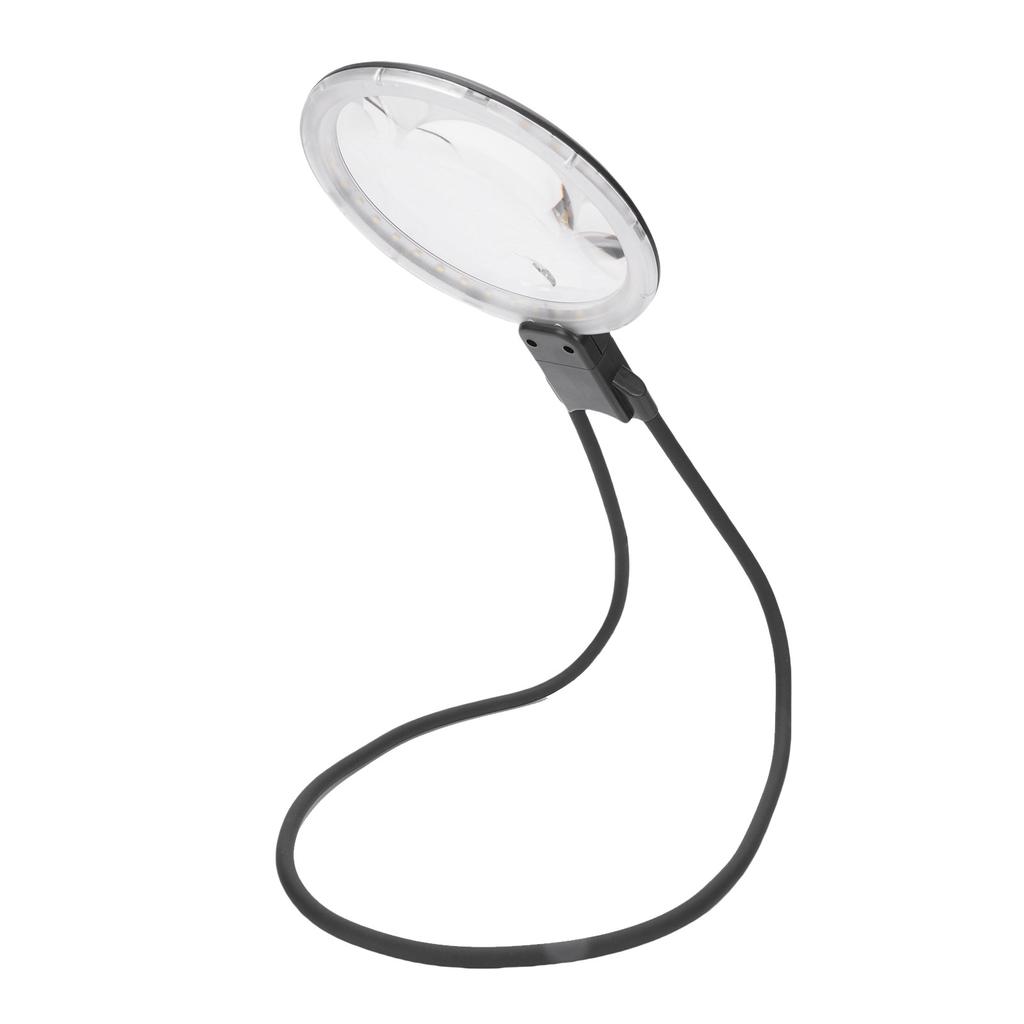 Reading Magnifying Glass 5X 15X with 3 Level 36 LED Light Adjustable Rechargeable Flexible Gooseneck Magnifier
