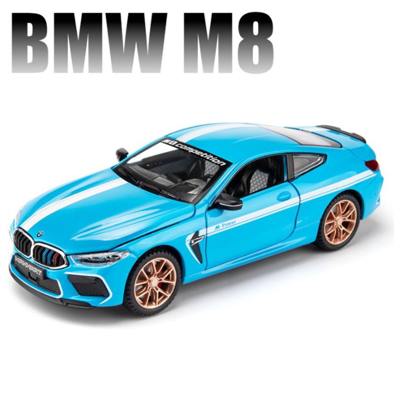 1:24 M8 MH8 800 Manhart Alloy Sports Car Modelo Diecasts Metal Toy Vehicles Modelo de carro Simulação de som e luz Brinquedos Presentes