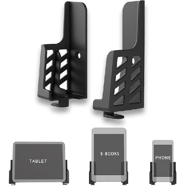 

Wall Mount Phone Holder for Tablet, iPhone, Android, Bathroom Phone Holder Compatible with ipad, Kindle, Two Slots Adjust The Angle, Fixed by чорний