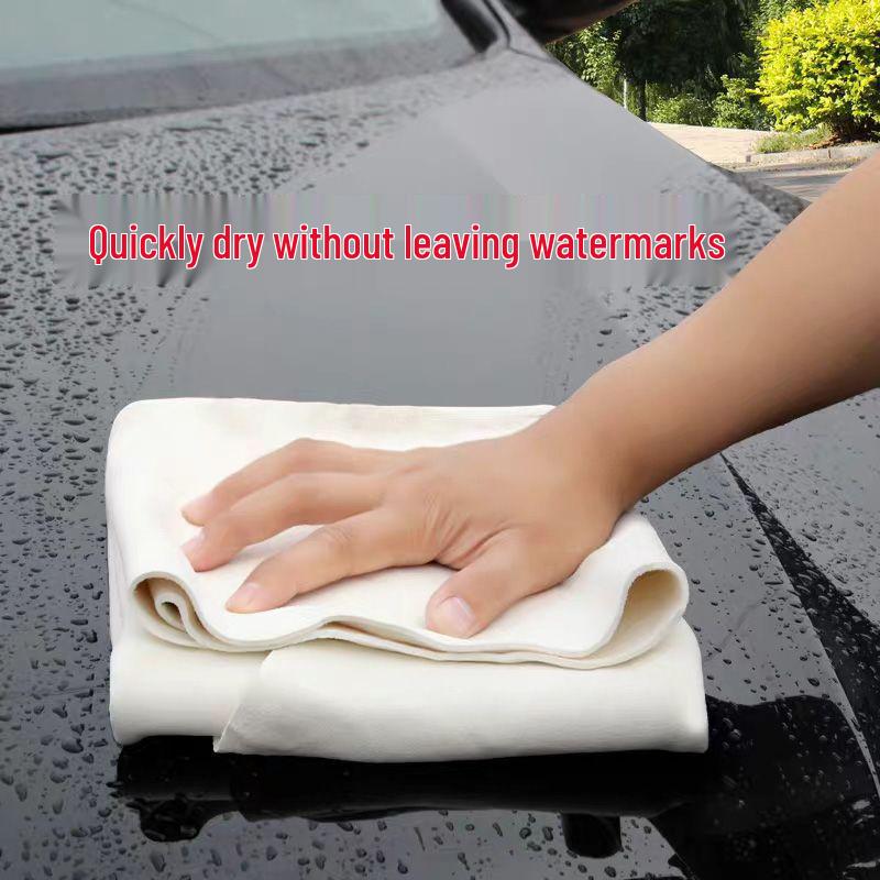 Premium Chamois Leather Car Cleaning Cloth - Ideal for Windows, Streak-Free, Non-Peeling