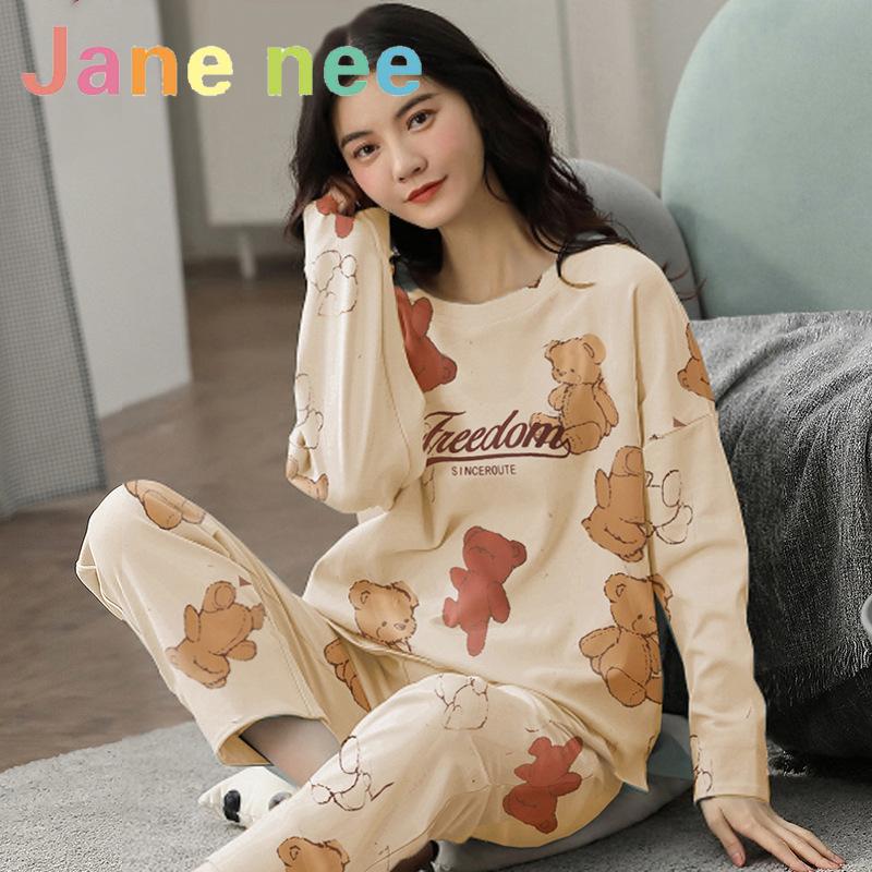 18 barev Nové zimní pyžamo, dámské, korejská verze, s dlouhým rukávem, domácí oblečení, volné, velká velikost, dvoudílný oblek, lze nosit venku