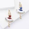Fashion Rhinestone Dancing Girl Brooches for Women Enamel Character Pin Event Party Gift Backpack Decoration Clothes Accessories