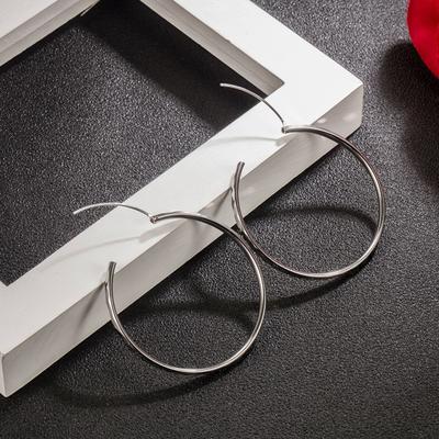 1 Pair Hoop Earrings Shiny Rhombus Texture Women Large Hiphop Round Dangle Earring Jewelry