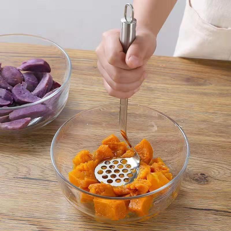 Stainless Steel Mud Press Mashed Potatoes Household Food Masher Potato Press Kitchen Masher Gadget
