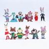 New 12Pcs/Set  Zootopia Cartoon Anime Figure Zootropolis Utopia Action Figure Toys Kids Room Ornaments Cake Topper