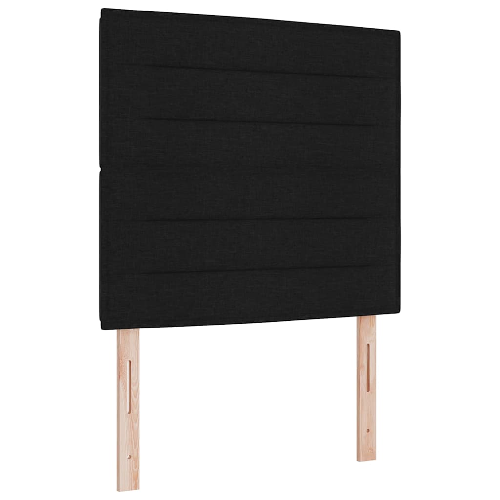 Box Spring Bed with Headboard Black 200 x 90 cm Fabric