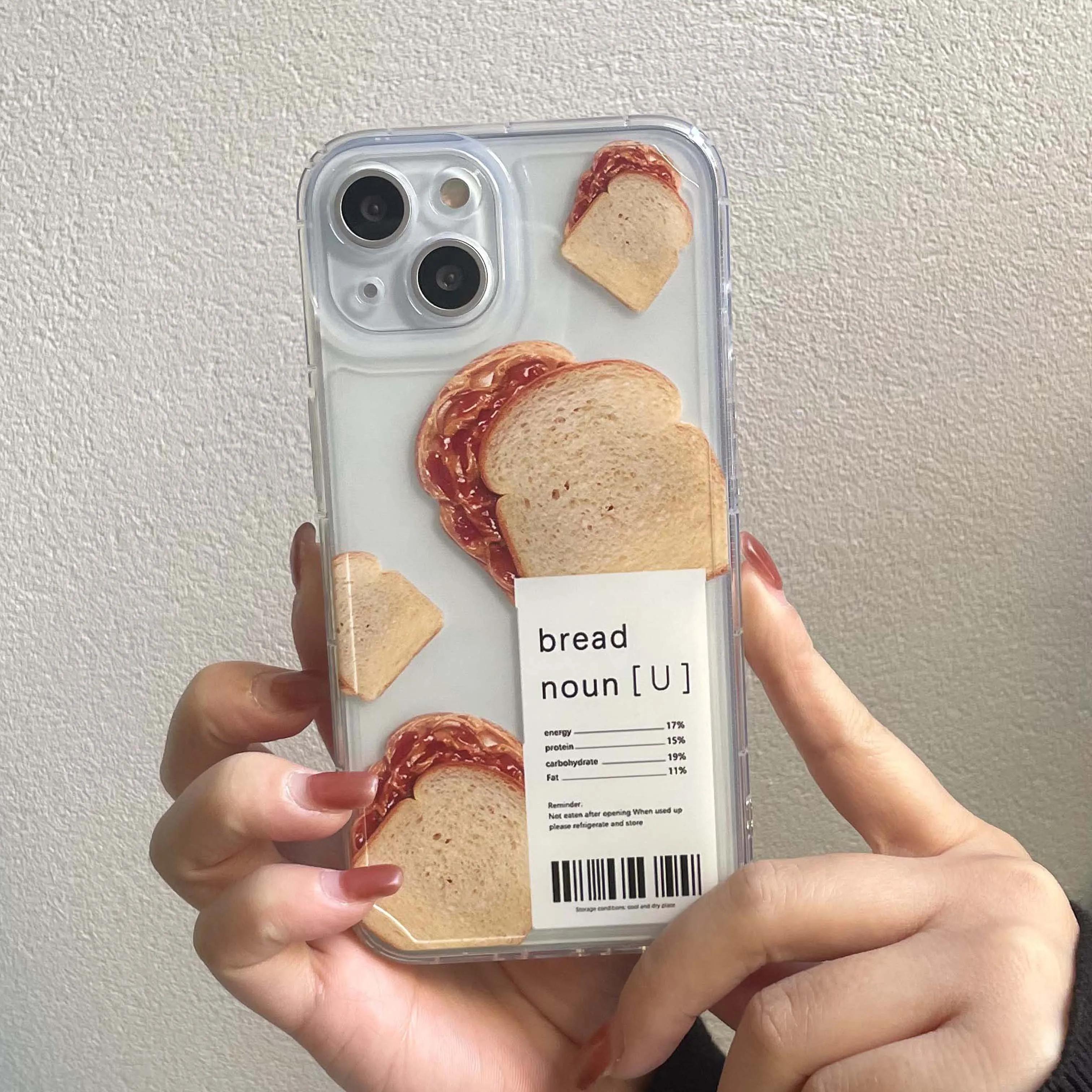 

Bread Label Breakfast Phone Case For iPhone 16 15 14 13 12 11 Pro Max XS X XR 7 8 SE Back Cover Soft Conque Funda iPhone 13