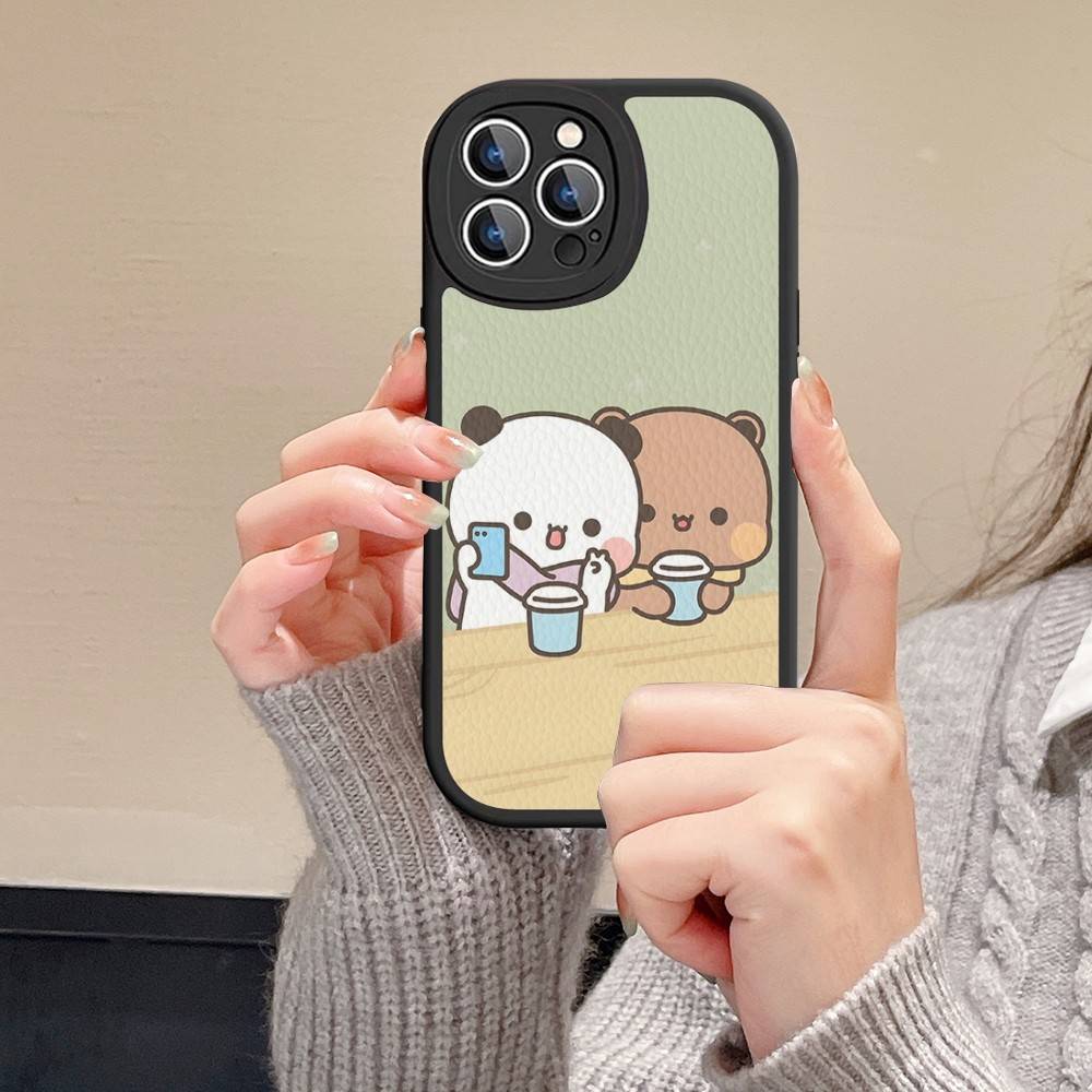 BUBU DUDU Cartoon Phone Case For IPhone 16 15 14 11 12 13 Pro Max Plus Back Leather Shell