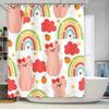 Rainbow Cats Shower Curtain Pink Cats Printed Bath Rug Waterproof Fabric Bathroom Decor Home Decoration Supplies 38 Character Li
