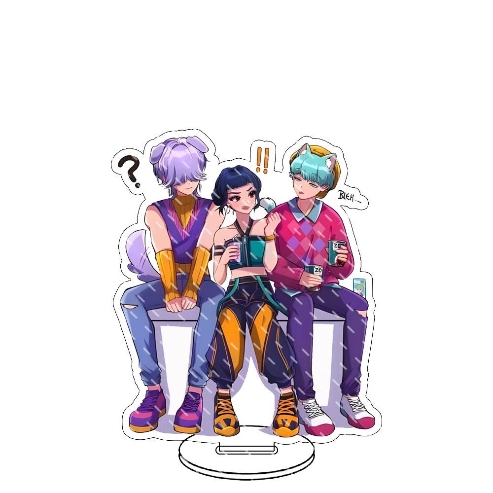 Anime KPop Demon Hunters Figure Acrylic Stand Model Rumi Mira Zoey Birthday Tabletop Decoration Christmas Fans Gifts 15cm