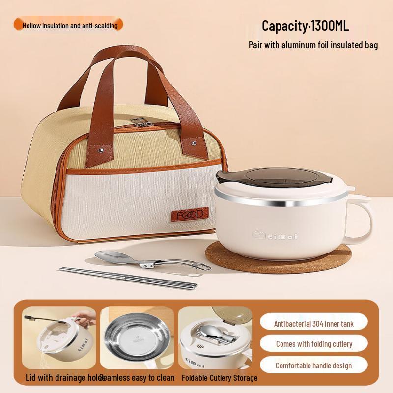 Stainless Steel Insulated Lunch Bowl with Lid