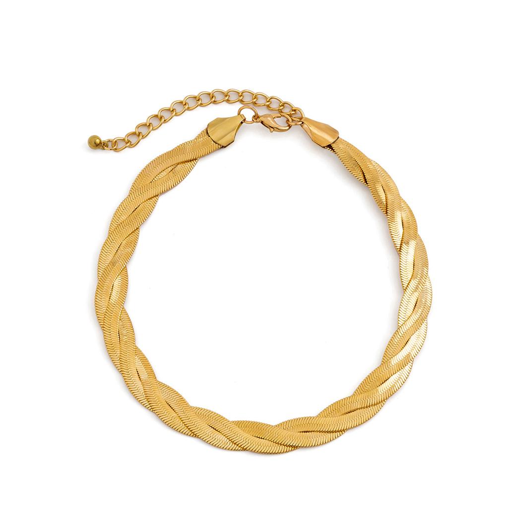 Accessories, Simple Woven Snake Bone Chain Collar Collar, Cold Temperament Design Plain Chain Necklace